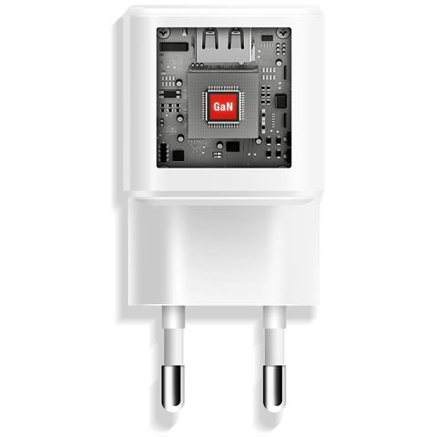 Caricabatterie Usb-c Gan 20w Compatto Con Cavo Usb-c Da 1 Metro E 20, Bianco - Foto 2