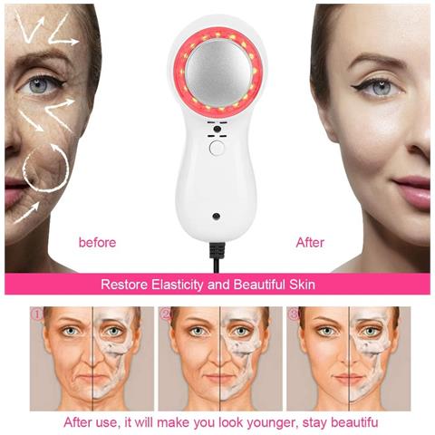 Dispositivo Elettrico Di Bellezza, Martello Caldo E Freddo Per Il Viso, Massaggiatore Viso Caldo E Freddo Per Rassodare La Pelle Antirughe, Sollevare E Restringere I Pori - Bianco - Foto 4