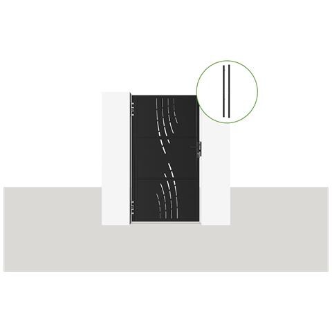 Cancello In Acciaio 1m Nali Veleta H. 180cm Nero Opaco + 2 Pali Dario In Acciaio - Foto 1