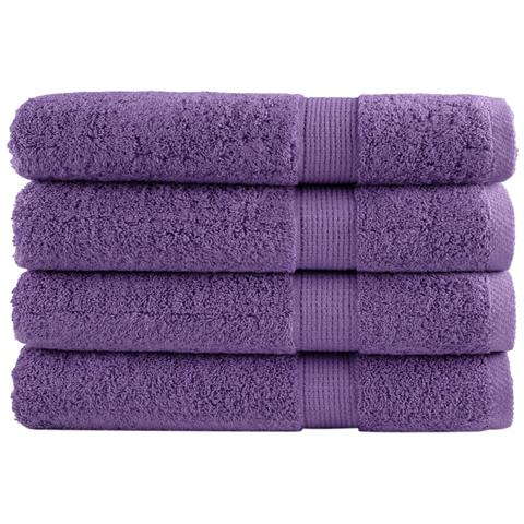Asciugamani per Sauna SOLUND 4 pz Viola 80x200 cm 600 g /m² - Foto 1