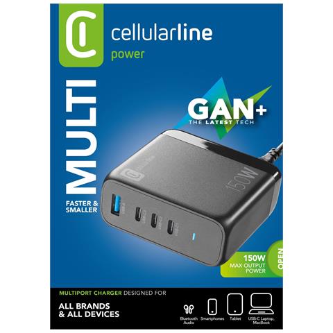 MULTIPOWER DESK GAN 150W Caricabatterie da rete 150W con 4 porte ultra-compatto con tecnologia GAN - Foto 5