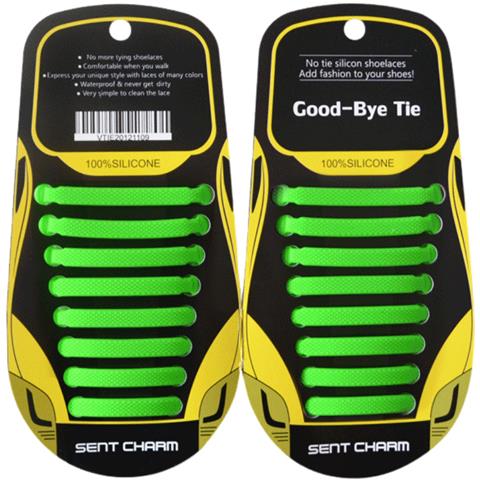 Stile Senza Sforzo: Lacci In Silicone Senza Nodi (16 Pezzi) Green - Foto 1