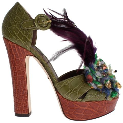 Scarpe Crystal In Pelle Di Coccodrillo Caimano - Eu38/us7.5 - Foto 1