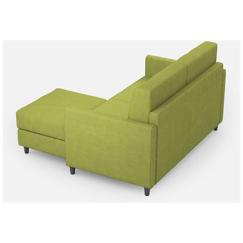 Divano Karay 2 Posti (due Sedute Da 60cm) + Pouf Misure Esterne L. 138 P. 155 Colore Verde - Foto 5