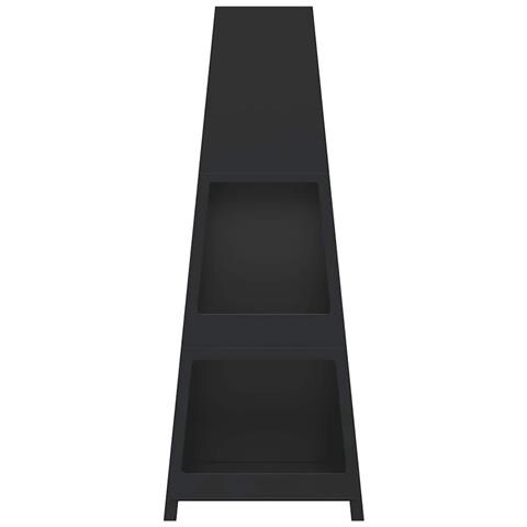 Caminetto da Esterno Design Torre Deposito Tronchi Nero Acciaio - Foto 9