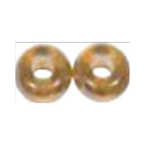 3 Pezzi - Perline In Vetro Con Foro Grande Ø12mm L. 5 Mm - Colore Caramello - Foto 1
