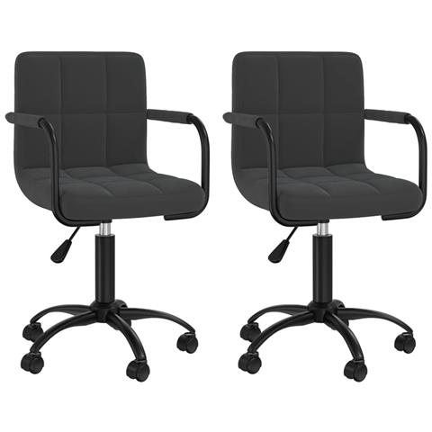 Sedie Da Pranzo Girevoli 2 Pz Nere In Velluto - Foto 1