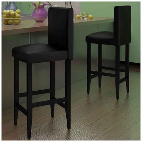 Sgabelli Da Bar 2 Pz Neri In Similpelle - Foto 1