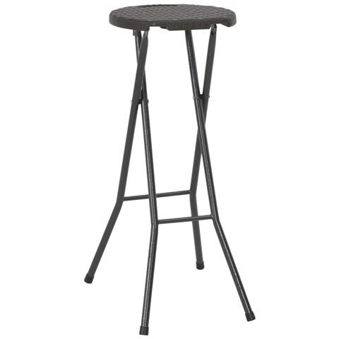 Sgabelli Da Bar Pieghevoli 2 Pz Hdpe E Acciaio Marroni Rattan - Foto 1