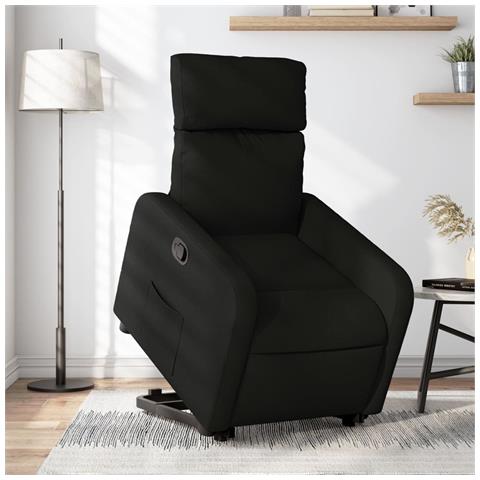 Poltrona Alzapersona Reclinabile Nera in Tessuto - Foto 2