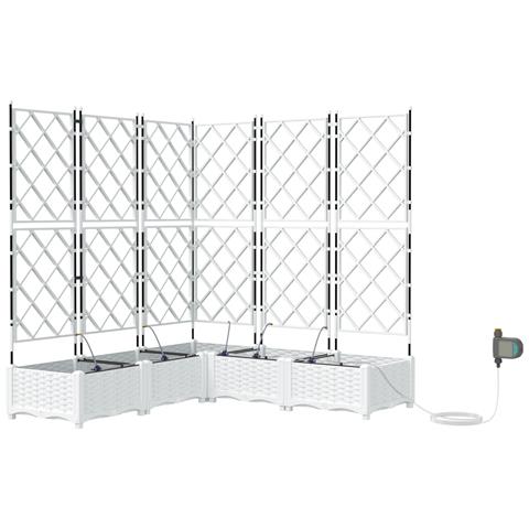 Vasi da Giardino con Sistema di Irrigazione 5 pz Bianco - Foto 1