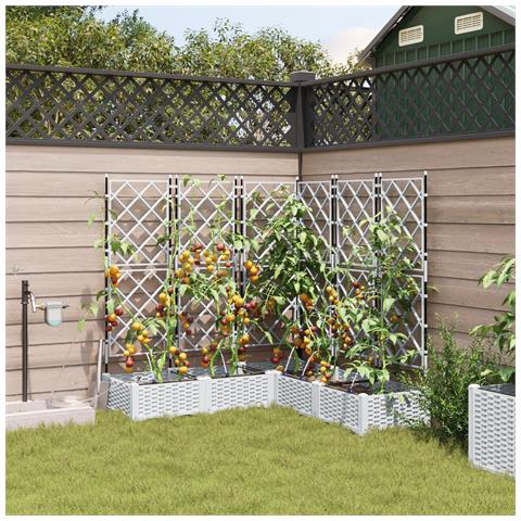 Vasi da Giardino con Sistema di Irrigazione 5 pz Bianco - Foto 2