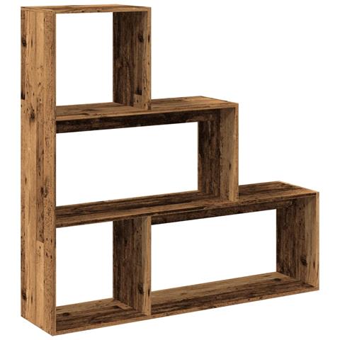 Libreria Divisorio 3Ripiani Legno Antico 123x29x123 Truciolato - Foto 1