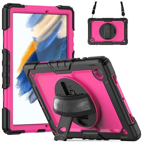 Custodia Per Samsung Galaxy Tab A8 10.5"" Cavalletto E Tracolla Rosa - Foto 1