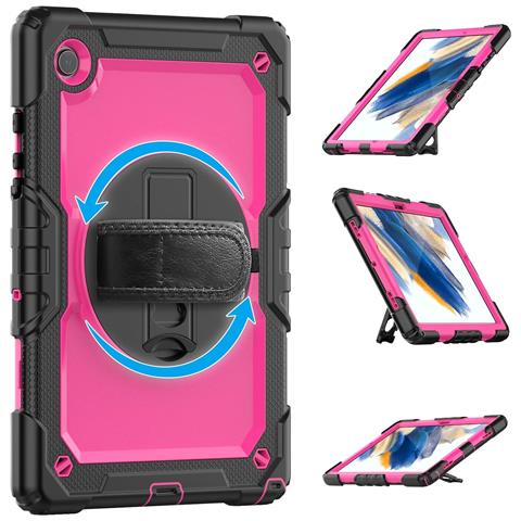 Custodia Per Samsung Galaxy Tab A8 10.5"" Cavalletto E Tracolla Rosa - Foto 2