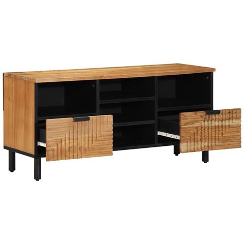 Mobile TV  100x33,5x46 cm in legno massello di acacia - Foto 1