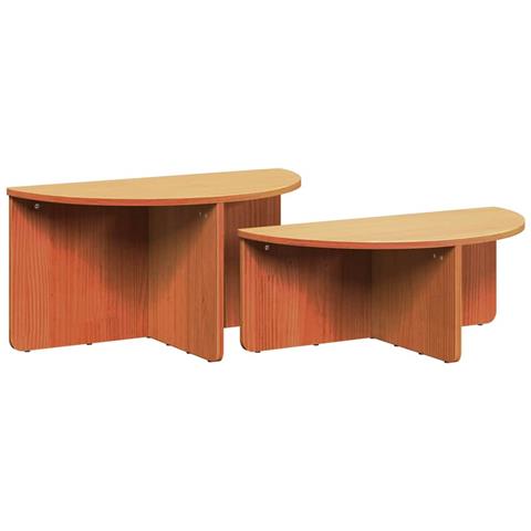 Tavolino da salotto 2 pcs Cera marrone 79 x 39.5 x 40 cm - Foto 1