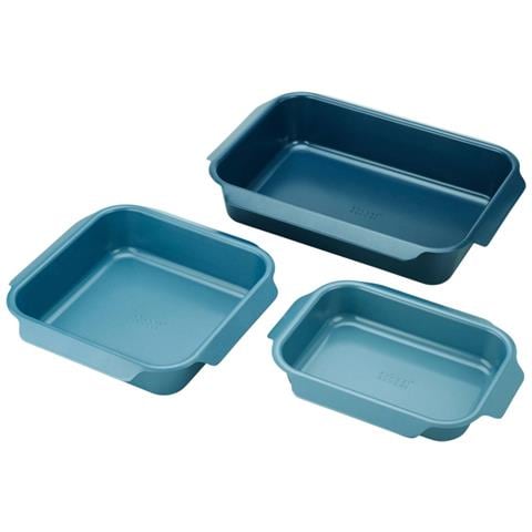 Set Di Tre Teglie Da Arrosto Antiaderenti Nest Oven Salvaspazio Maneggevoli In Acciaio Al Carbonio Adatte Per Forno Colore Blu - Foto 1