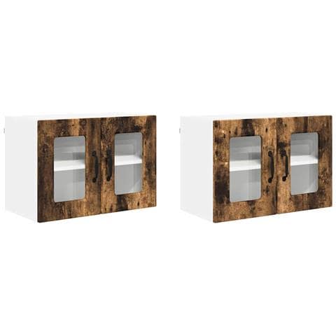 Pensile cucina con porta 2 pcs Rovere fumé 60 x 31 x 40 cm - Foto 1