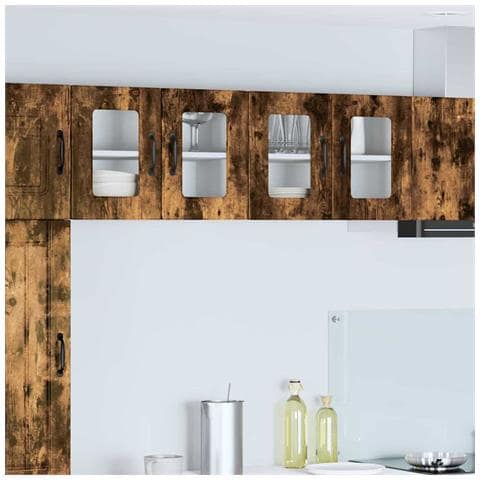 Pensile cucina con porta 2 pcs Rovere fumé 60 x 31 x 40 cm - Foto 2