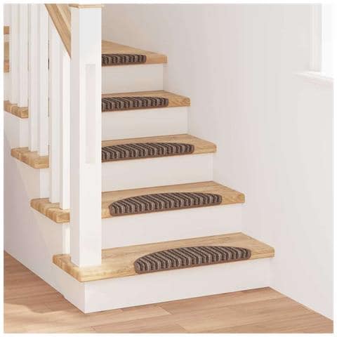 Tappetini per scale autoadesivi 15 pcs Marrone 56 x 17 x 3 cm - Foto 2