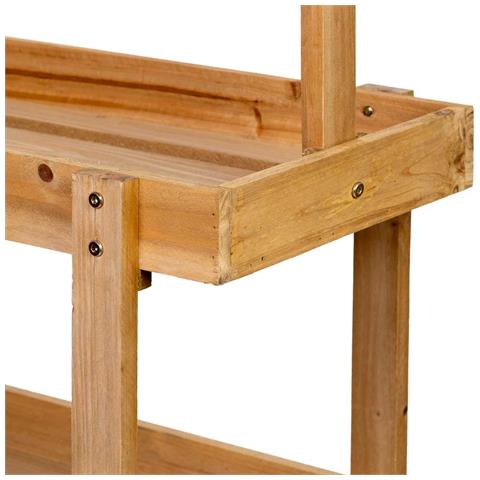 Carrello Espositivo-scaffale In Legno 3 Vassoi Marrone 87x40x130h Cm - Foto 8