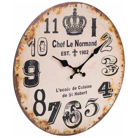 Orologio Da Parete In Legno Marrone D34x2h - Foto 1