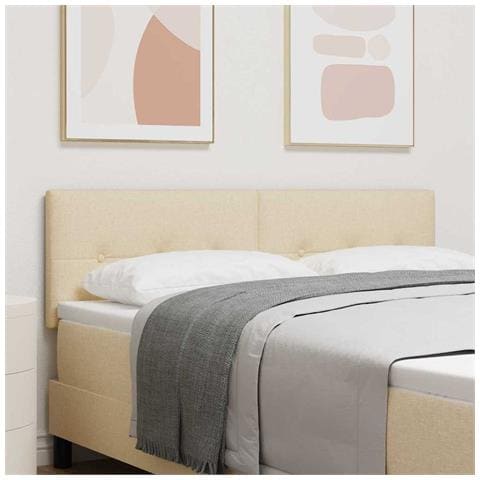 Testiera LED con luci a strisce a LED Crema 144 cm Poliestere - Foto 2