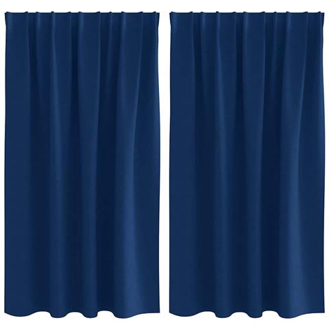 Tende Blackout con Anelli 2 pcs Blu Scuro 140 x 140 cm - Foto 1