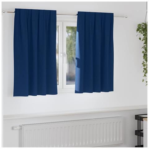 Tende Blackout con Anelli 2 pcs Blu Scuro 140 x 140 cm - Foto 2