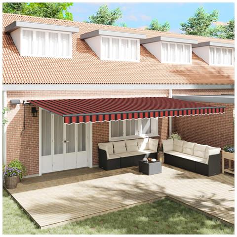 Tenda Retrattile arancione e marrone 600 ×350 cm Tessuto - Foto 2