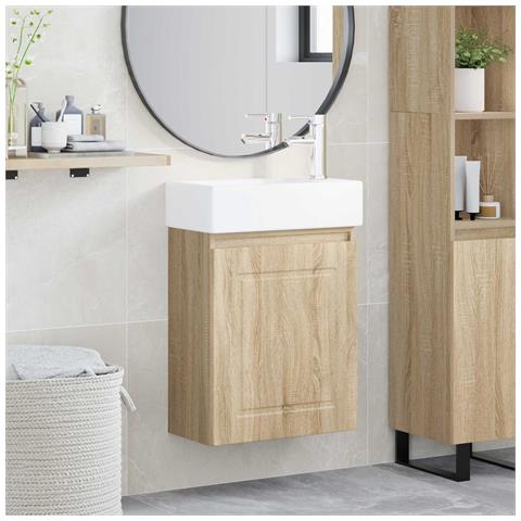 Mobile bagno con rubinetto Rovere Sonoma 45,5 x 22,5 x 84 cm - Foto 2