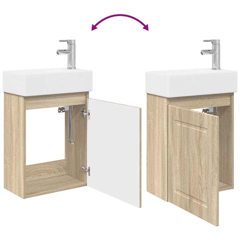 Mobile bagno con rubinetto Rovere Sonoma 45,5 x 22,5 x 84 cm - Foto 9