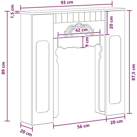 Cornice per camino Rovere Sonoma 93 x 20 x 89 cm - Foto 9