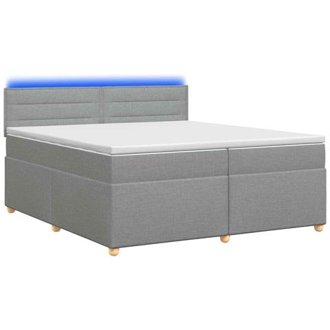 Letto box spring con materasso Grigio Chiaro 200 x 200 cm - Foto 1
