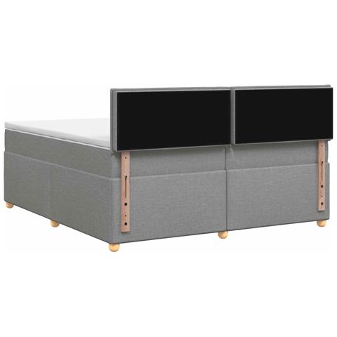 Letto box spring con materasso Grigio Chiaro 200 x 200 cm - Foto 9