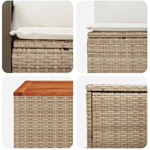 Set di divani 6 pz Beige e Bianco Crema - Foto 2