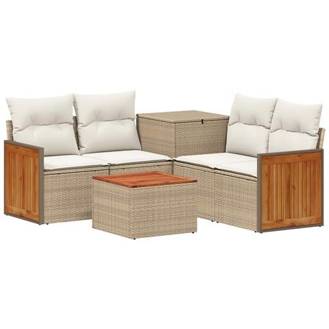 Set di divani 6 pz Beige e Bianco Crema - Foto 1