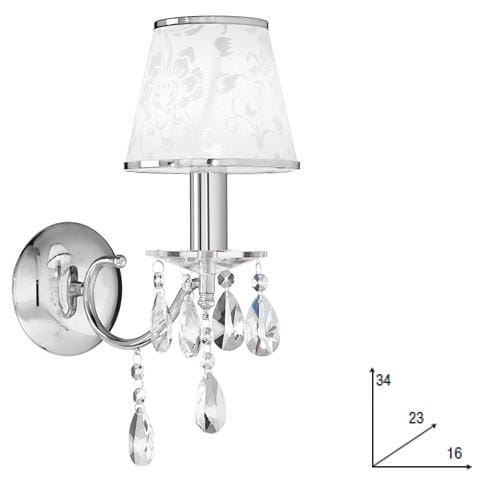 I-BOEME / AP1 - Applique raffinata con cristalli a goccia cromata 40 watt E14 - Foto 1