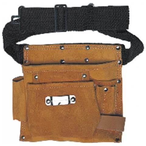 Borsa porta attrezzi in crosta scamosciata con 2 tasche e 2 asole - Foto 3