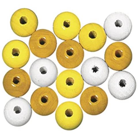 Rayher - 115 Pezzi - Perline In Legno Lucido Resistenti Ø6mm - Colore Giallo/oro/bianco - Foto 2