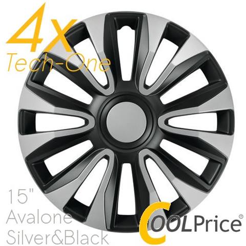 Copricerchi Auto Universali 15 Pollici Tech-one Avalone Silver Black 31622 - Foto 1