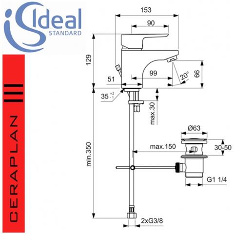 Ceraplan Iii B0700aa Miscelatore Lavabo Monoforo - Foto 2