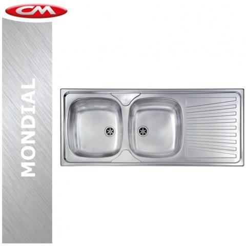 Lavello Acciaio Inox A Incasso, 2 Vasche, 116x50 Destro - Foto 1