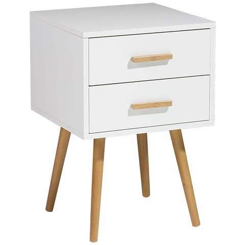 Comodino Con 2 Cassetti In Color Bianco 40 Cm Alabama - Foto 21