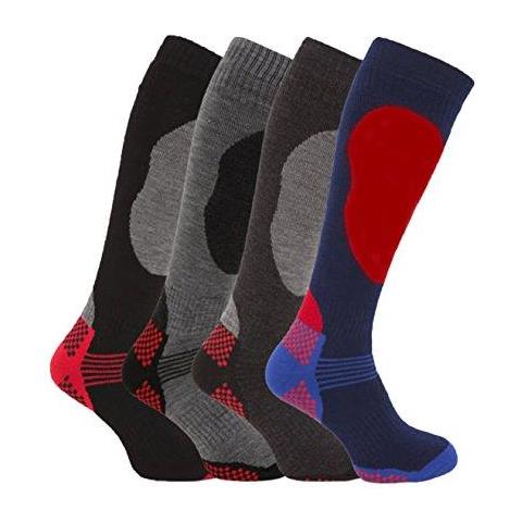 4 Paia Di Mens Elevate Prestazioni Termiche Ski Socks-assortiti-uk 6 - 11 (eur 39 - 45)  - Foto 1