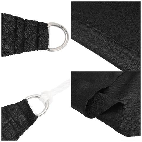 Vela Parasole 160 g / m² Nera 3x4,5 m in HDPE - Foto 5