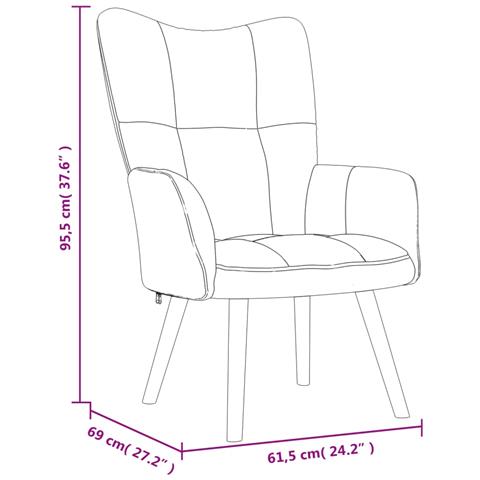 Sedia Relax Grigio Scuro in Velluto - Foto 2