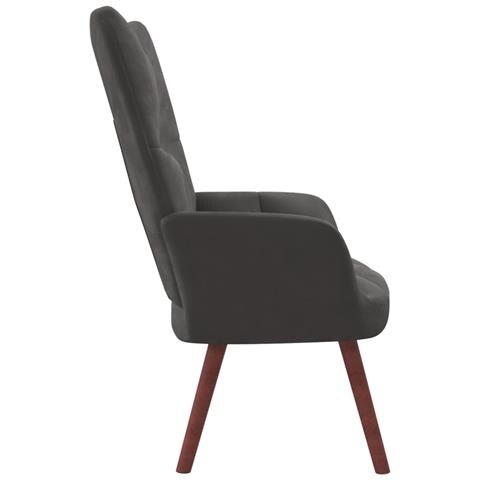 Sedia Relax Grigio Scuro in Velluto - Foto 8