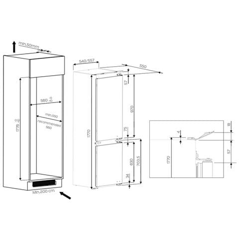 ART 8810 SF frigorifero con congelatore Da incasso 273 L E Bianco - Foto 4